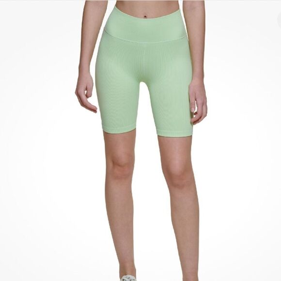 Calvin Klein Women's Ribbed Shorts Green, sport workout short - Picture 4 of 9